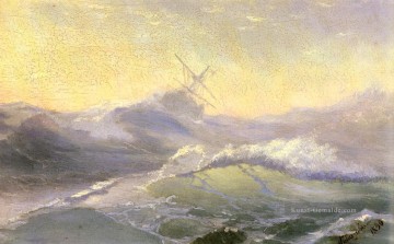  Wellen Kunst - die Wellen 1890 Verspielt Ivan Aivazovsky russisch Verstrebungen